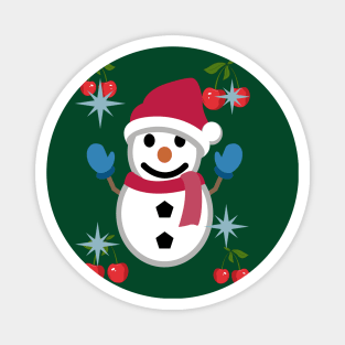 Snowman with Christmas hat and muffler Magnet